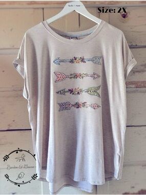 Arrow & Floral Boho Graphic Short Sleeve Tee